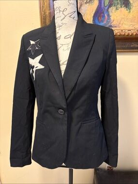 Htrailz Sojara Star-Accented Single-Button Classic lined Blazer